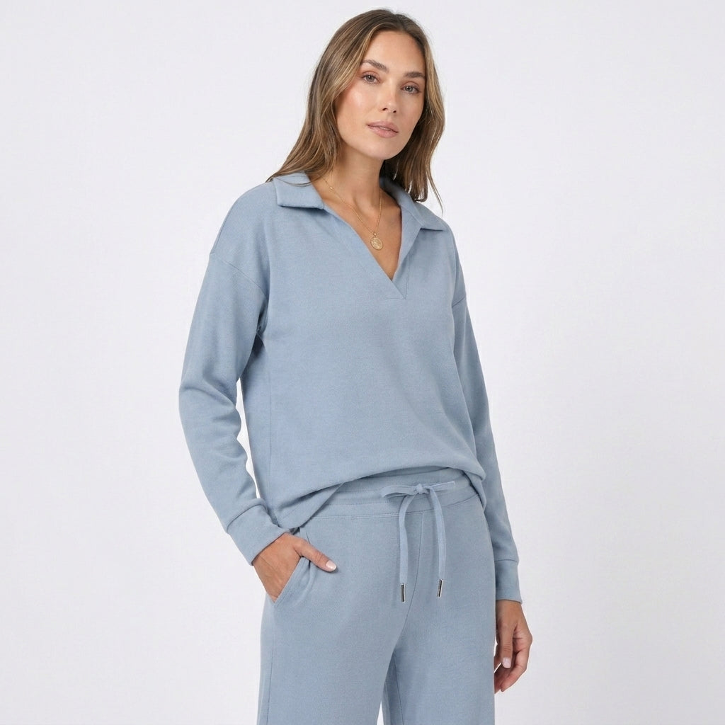 Iris V-Neck Lounge Set | Women's Straight-Leg Two-Piece