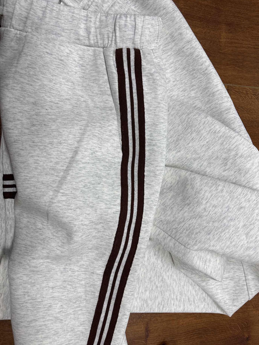 Women's Retro Two-Piece Tracksuit Set Half Zip Wide Leg