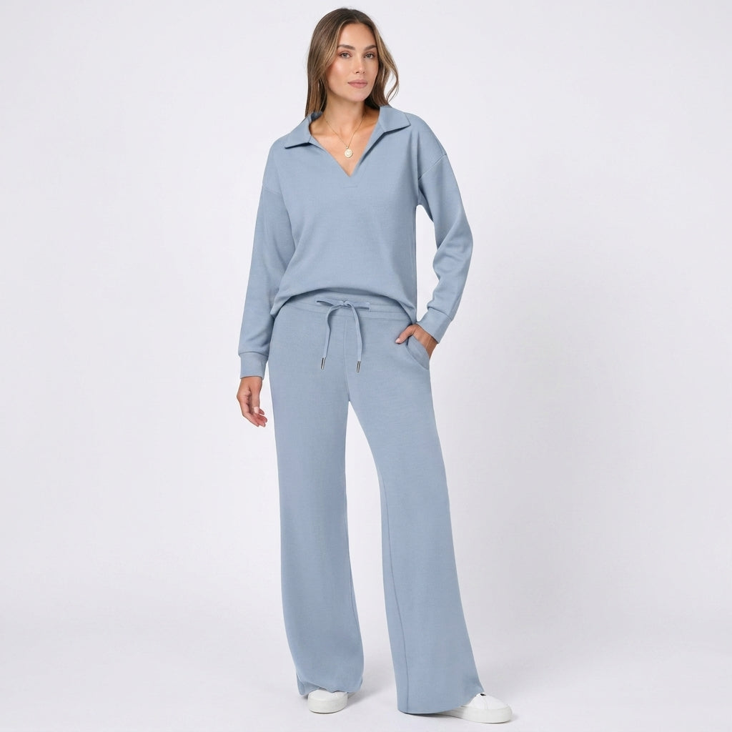 Iris V-Neck Lounge Set | Women's Straight-Leg Two-Piece