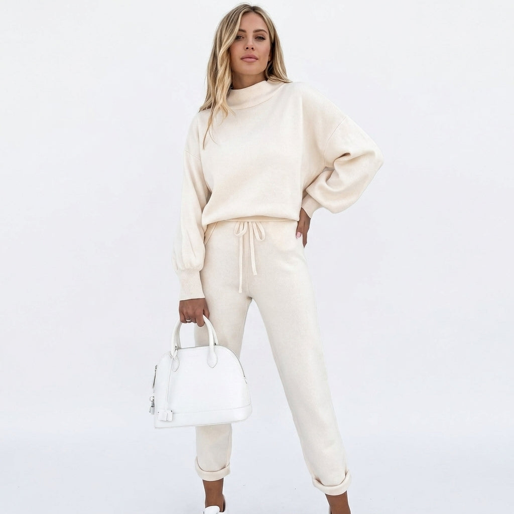 Esme Mock Neck Lounge Set | Women's Balloon Sleeve Two-Piece