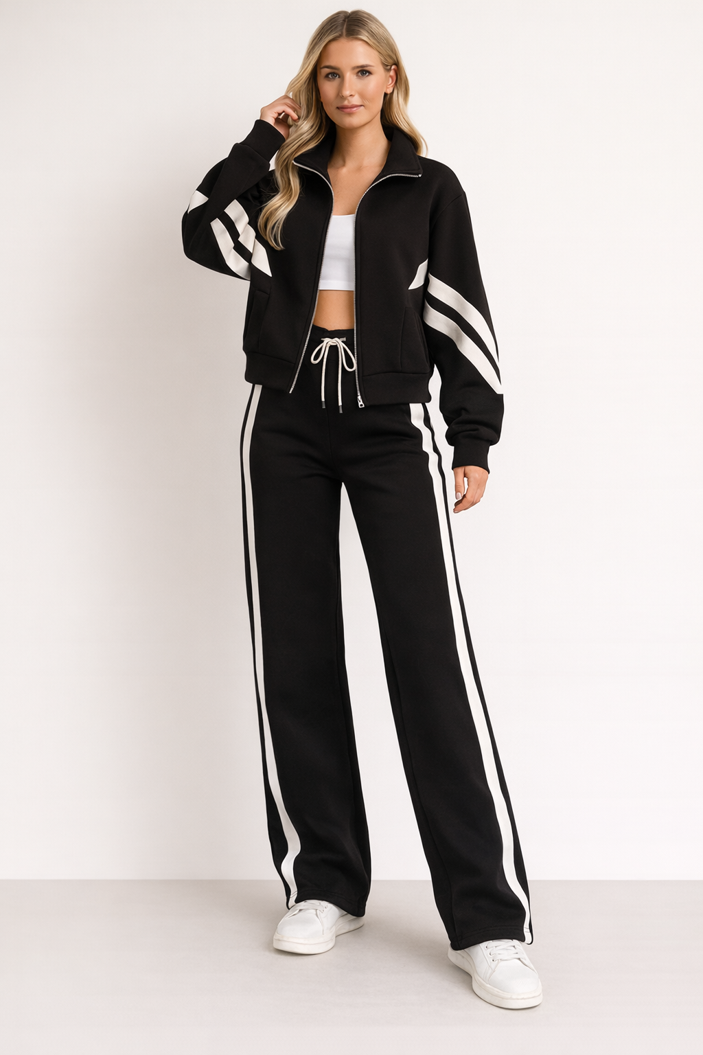 Nova Zip-Jacket Tracksuit Set | Women's Wide-Leg Two-Piece