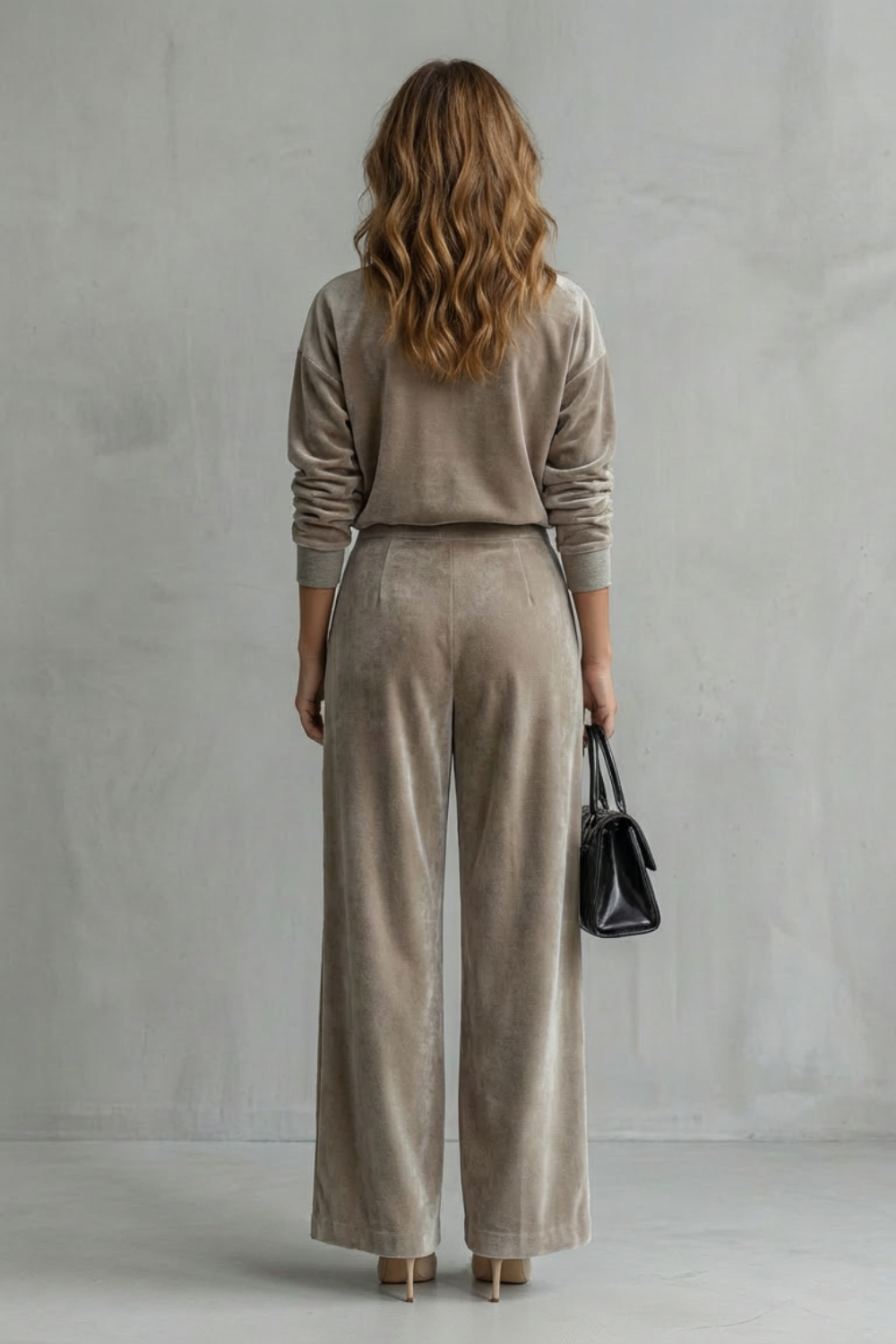 Élianne Velour Lounge Set | Women's Wide-Leg Two-Piece