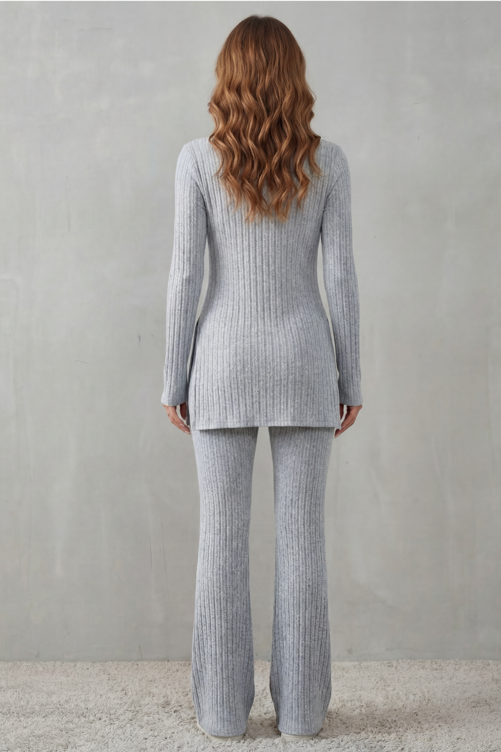 Elisianne Ribbed Knit Tunic Set | Women's Flared Two-Piece