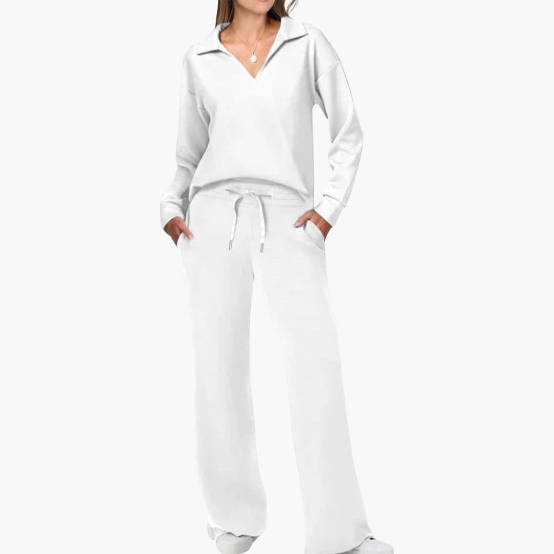 Iris V-Neck Lounge Set | Women's Straight-Leg Two-Piece