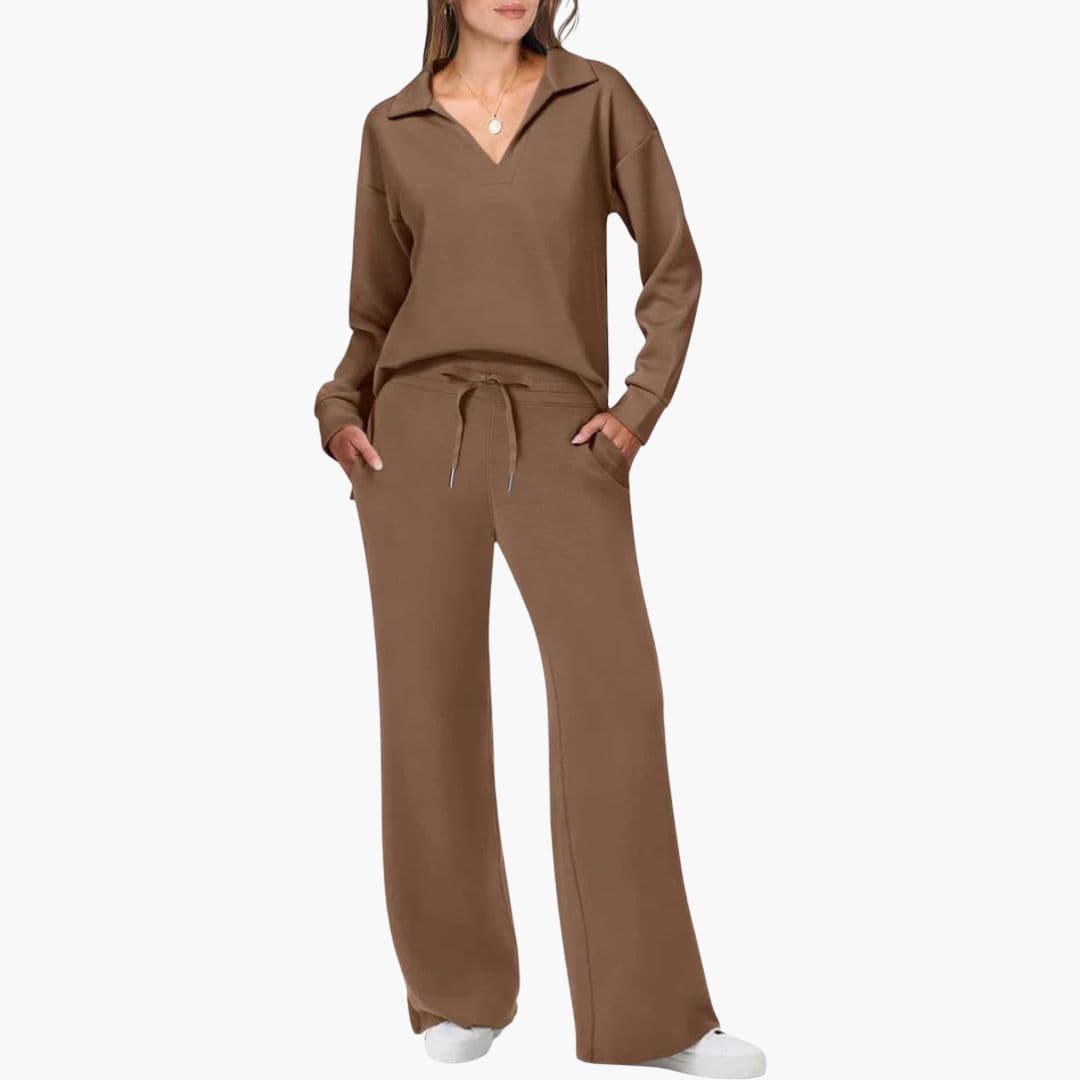 Iris V-Neck Lounge Set | Women's Straight-Leg Two-Piece