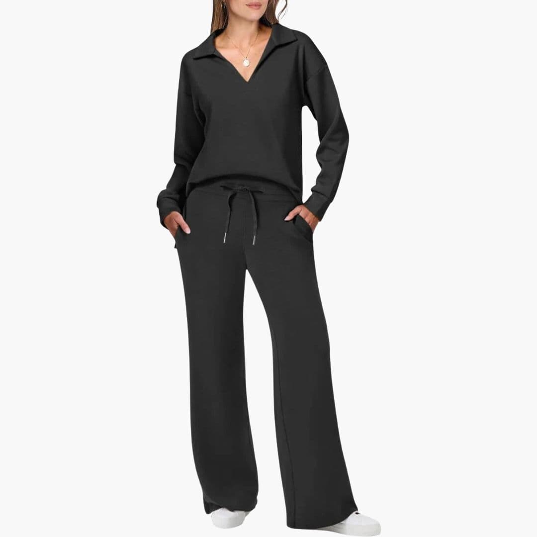 Iris V-Neck Lounge Set | Women's Straight-Leg Two-Piece
