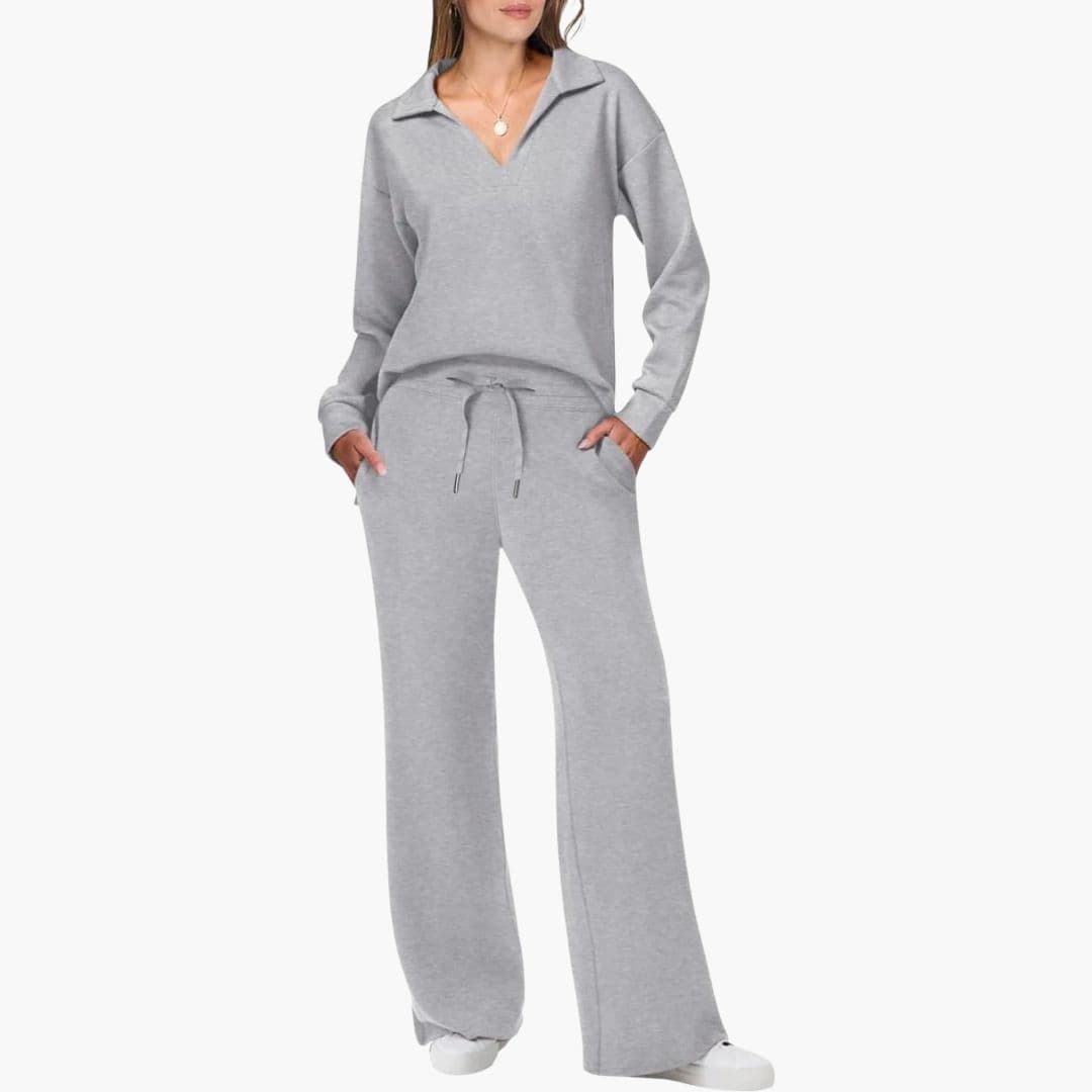 Iris V-Neck Lounge Set | Women's Straight-Leg Two-Piece
