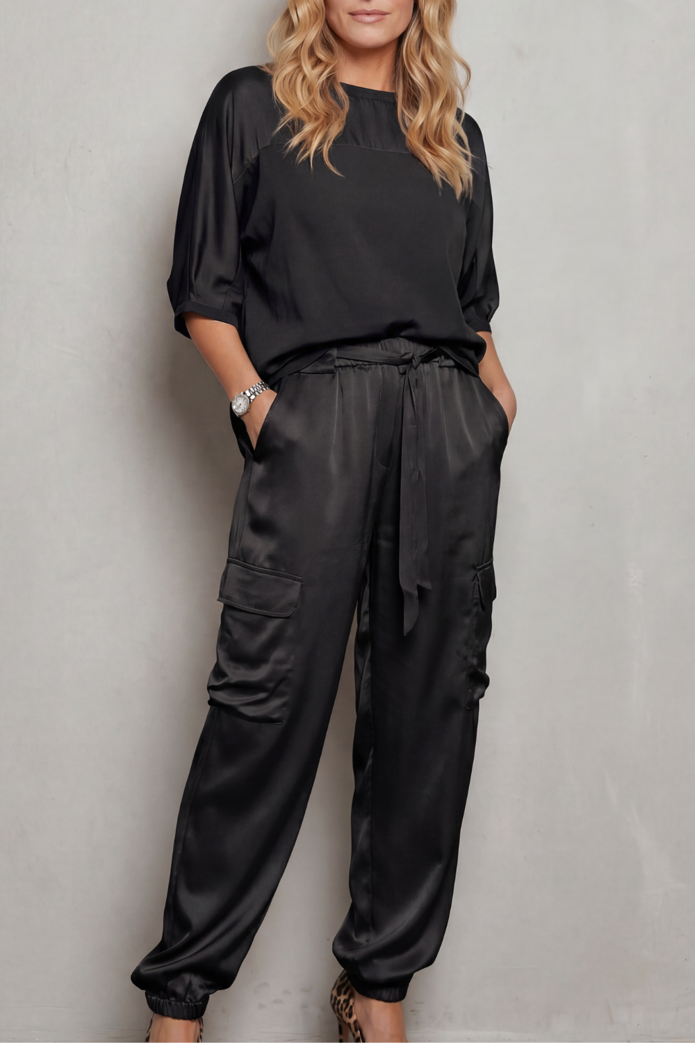 Finley Satin Cargo Lounge Set | Women's Two-Piece