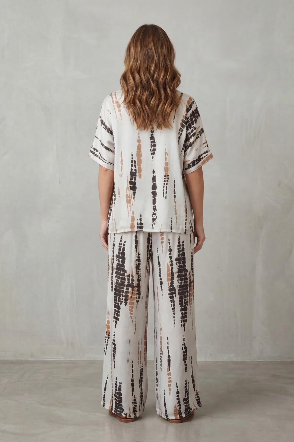 Marie Abstract-Print Wide-Leg Set | Women's Two-Piece