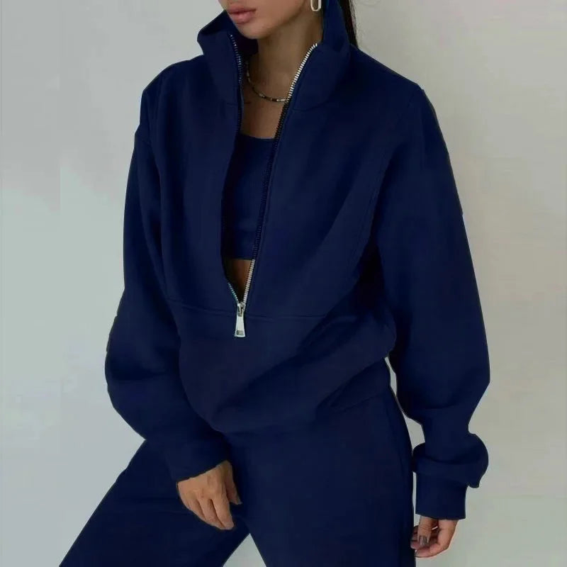 Marlowe Half-Zip Lounge Set | Women's Sweater & Trouser Two-Piece