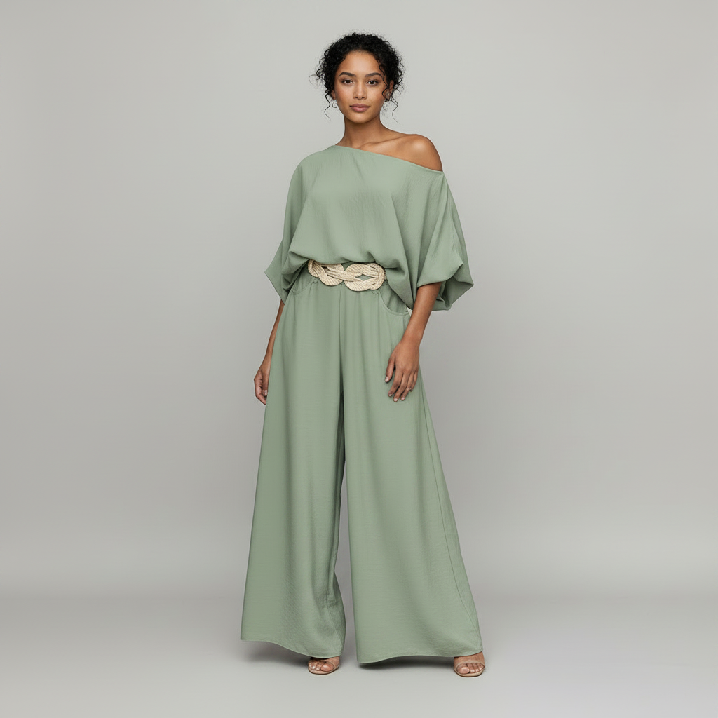 Rosa Long Sleeve Lounge Set | Women's Wide-Leg Two-Piece