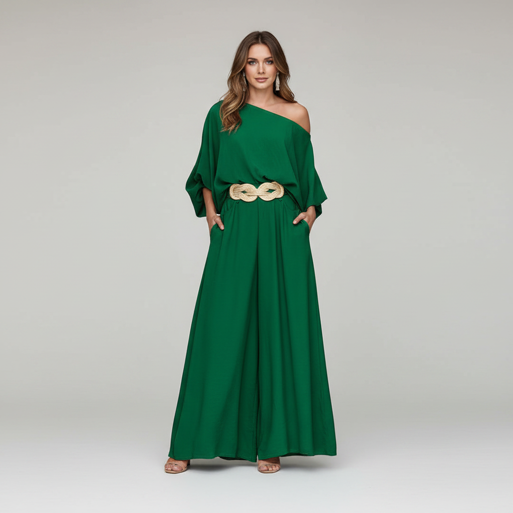 Rosa Long Sleeve Lounge Set | Women's Wide-Leg Two-Piece