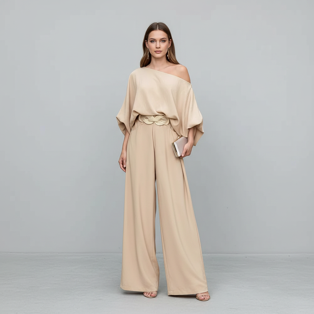 Rosa Long Sleeve Lounge Set | Women's Wide-Leg Two-Piece