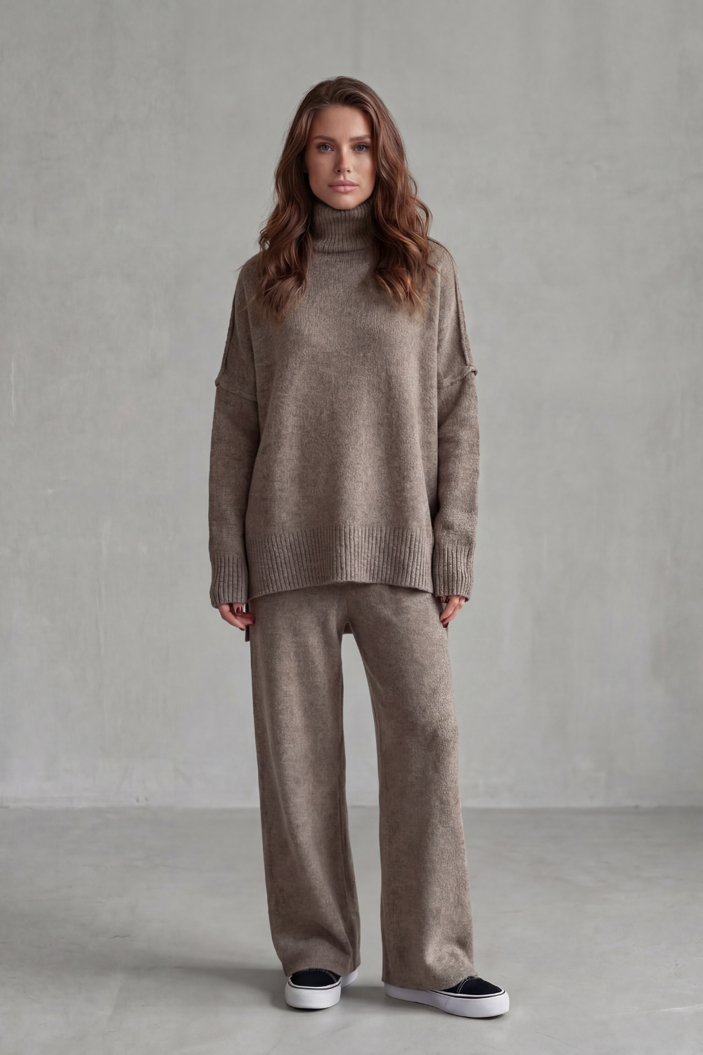 Valdessa Turtleneck Knit Lounge Set | Women's Wide-Leg Set