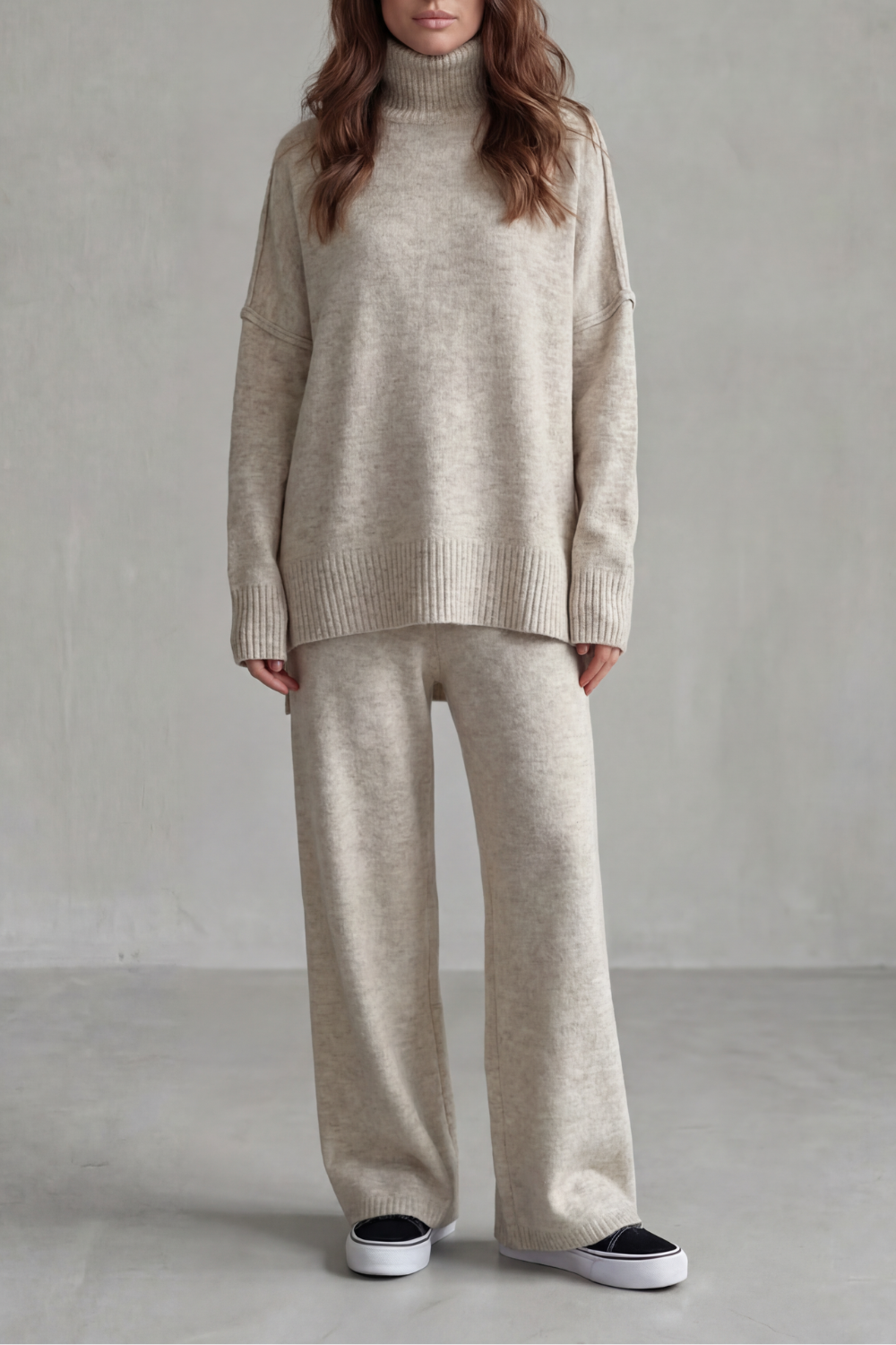 Valdessa Turtleneck Knit Lounge Set | Women's Wide-Leg Set
