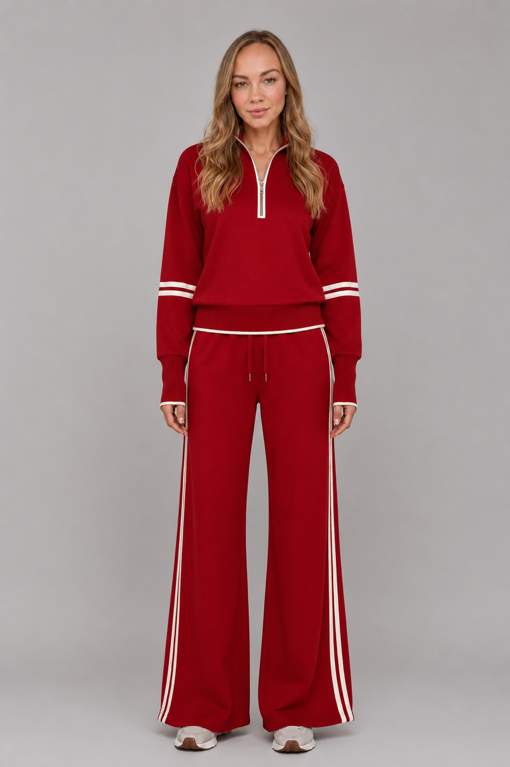 Blythe Half-Zip Wide-Leg Tracksuit | Women's Lounge Co-Ord