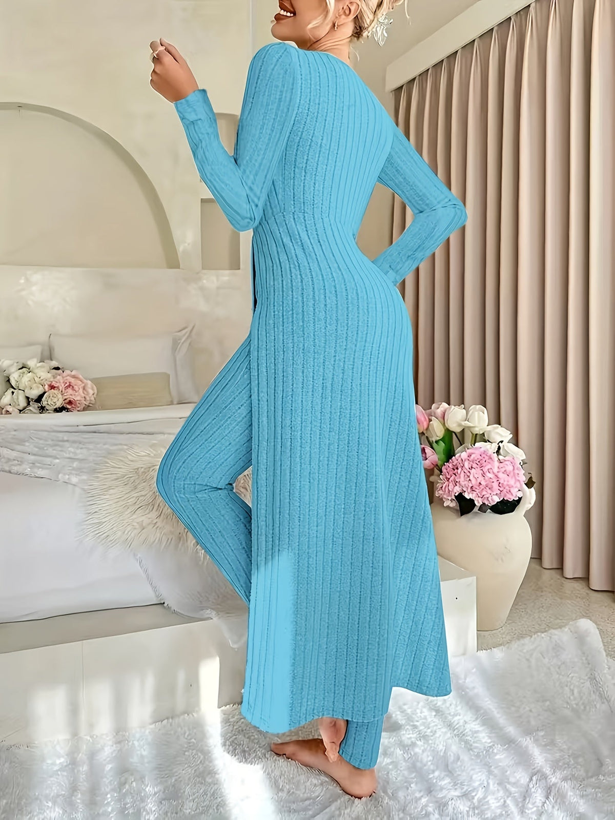 Gemma Ribbed Tunic Lounge Set | Women's Two-Piece