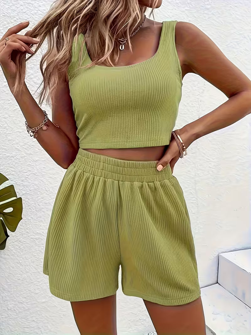 Maiya Sleeveless Shorts Lounge Set | Women's Two-Piece