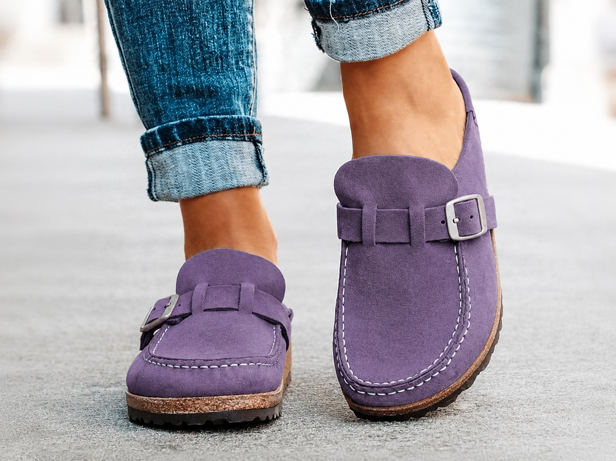 Holly | Buckle-Accent Cork Sole Slippers