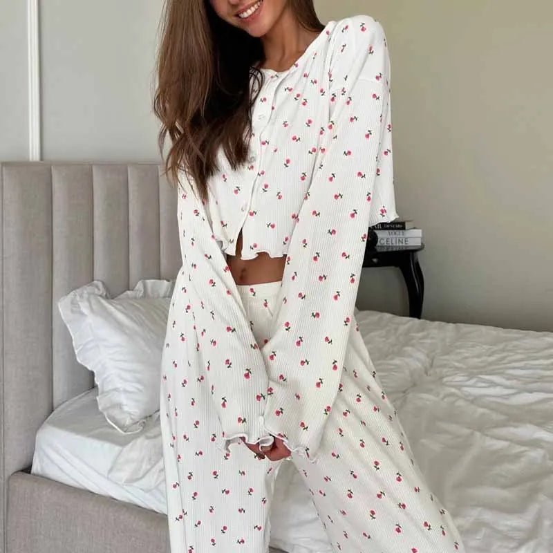 Aiza Long Sleeve Floral Pajama Set