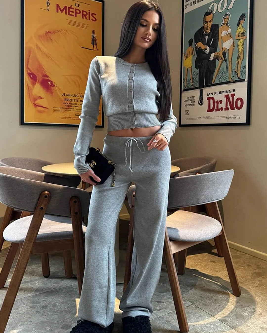 Jamilla Knit Cardigan Set | Women's Drawstring Pants Two-Piece