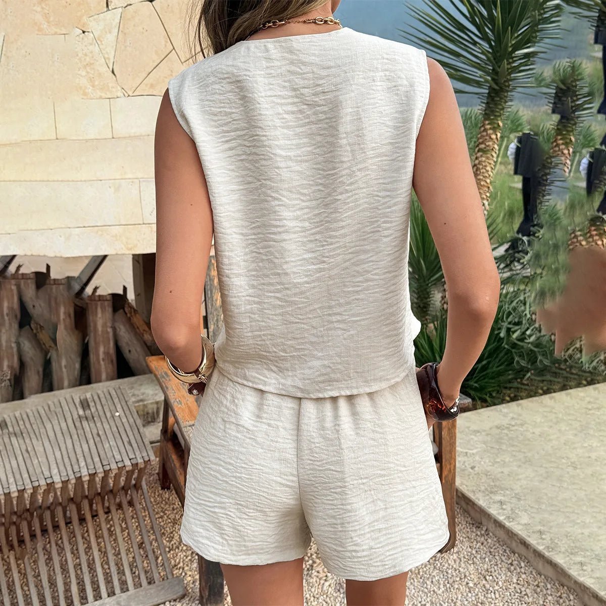 Nia Sleeveless Lounge Set | Women's Vest & Shorts Two-Piece