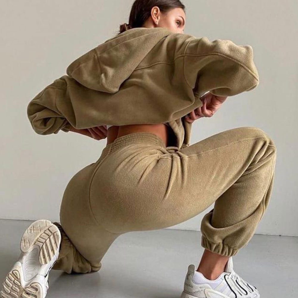 Etta Zip-Up Oversized Hoodie Set | Women's Jogger Two-Piece