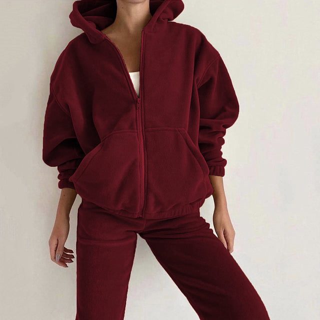 Etta Zip-Up Oversized Hoodie Set | Women's Jogger Two-Piece