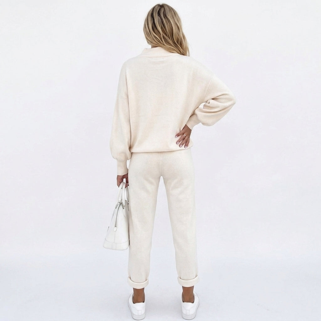 Esme Mock Neck Lounge Set | Women's Balloon Sleeve Two-Piece