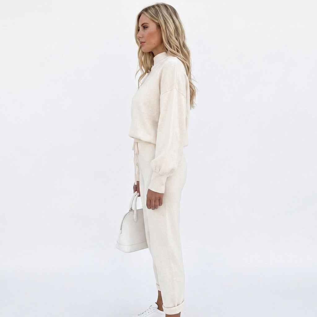 Esme Mock Neck Lounge Set | Women's Balloon Sleeve Two-Piece