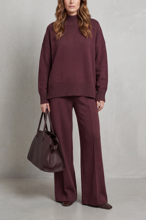 Casavella – Folded collar charm – Knit lounge set