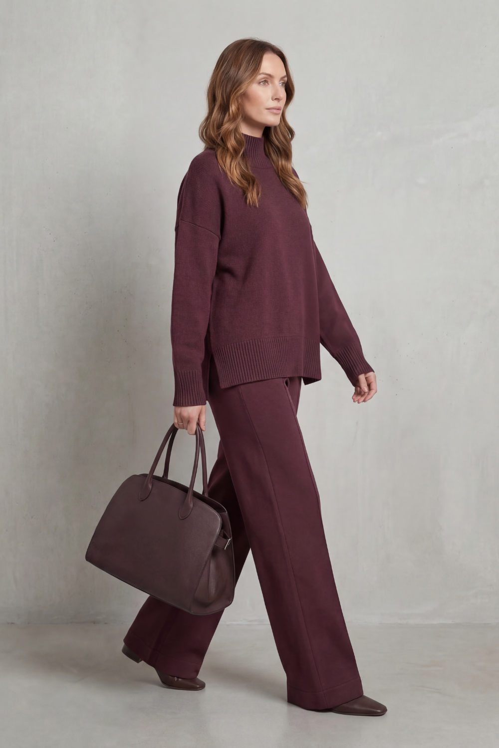 Casavella – Folded collar charm – Knit lounge set