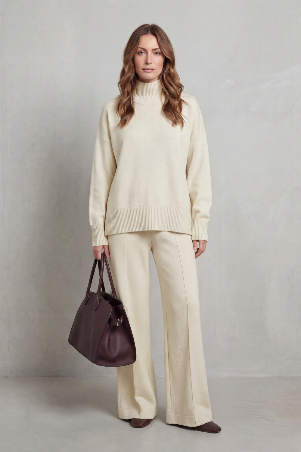 Casavella – Folded collar charm – Knit lounge set