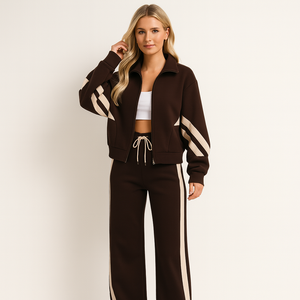 Nova Zip-Jacket Tracksuit Set | Women's Wide-Leg Two-Piece