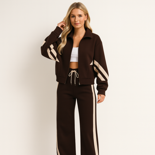 Nova Zip-Jacket Tracksuit Set | Women's Wide-Leg Two-Piece