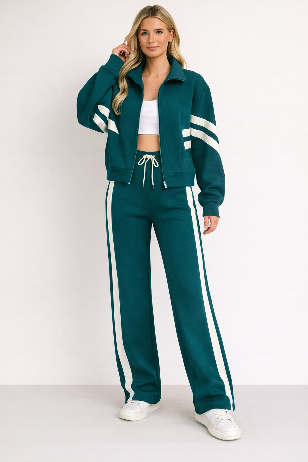 Nova Zip-Jacket Tracksuit Set | Women's Wide-Leg Two-Piece