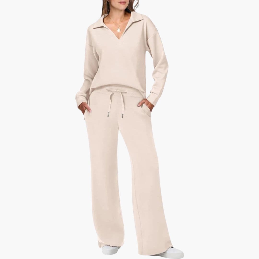 Iris V-Neck Lounge Set | Women's Straight-Leg Two-Piece