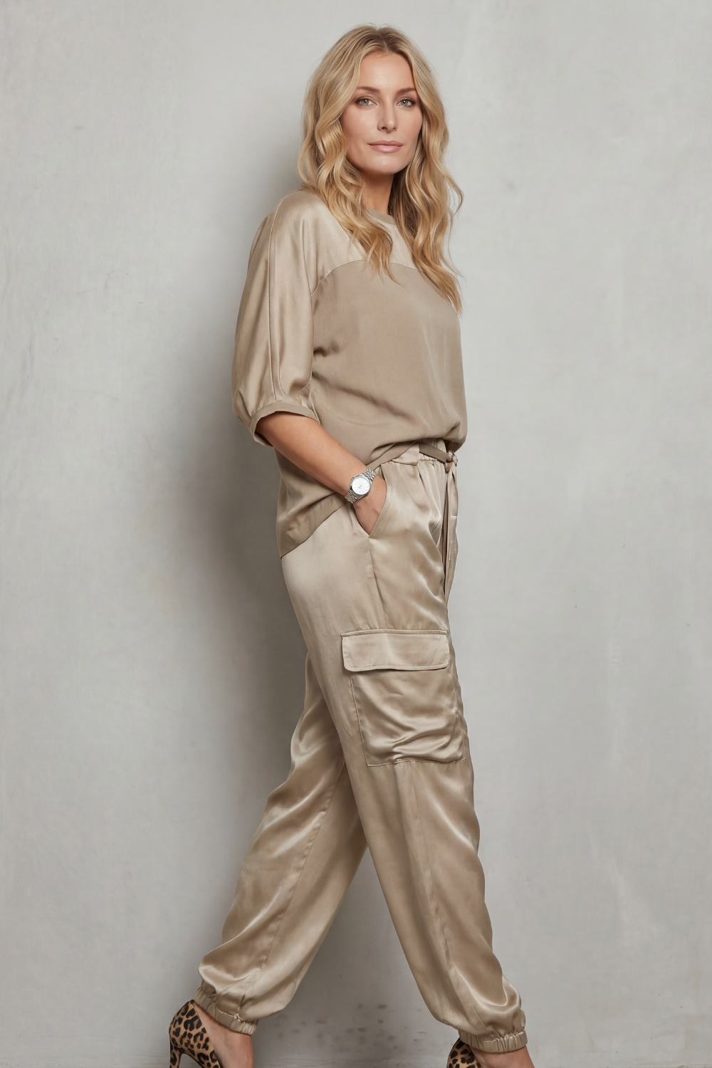 Finley Satin Cargo Lounge Set | Women's Two-Piece
