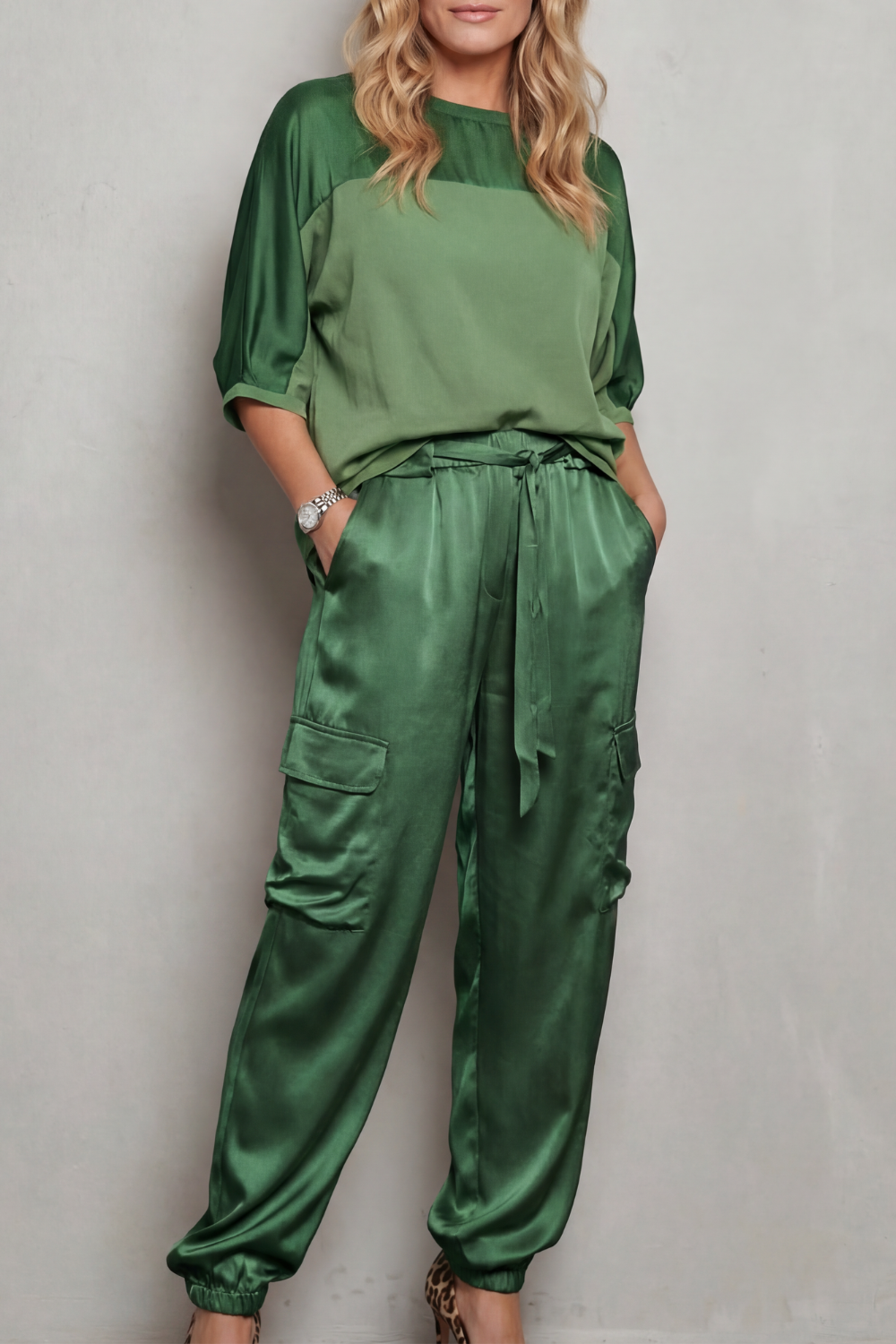 Finley Satin Cargo Lounge Set | Women's Two-Piece