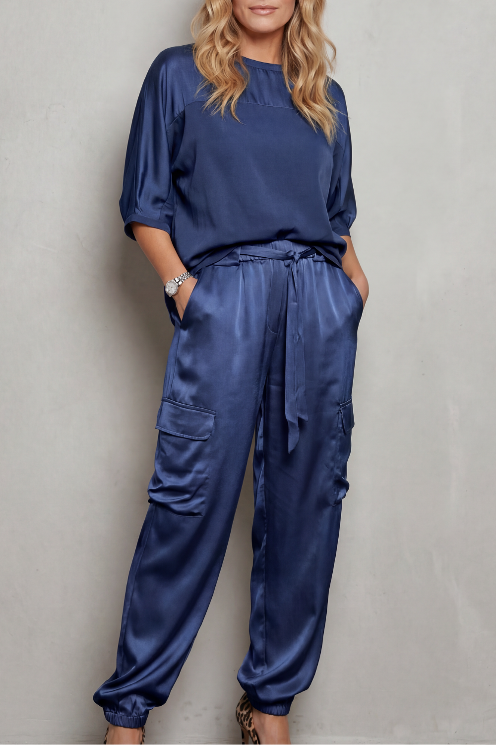 Finley Satin Cargo Lounge Set | Women's Two-Piece