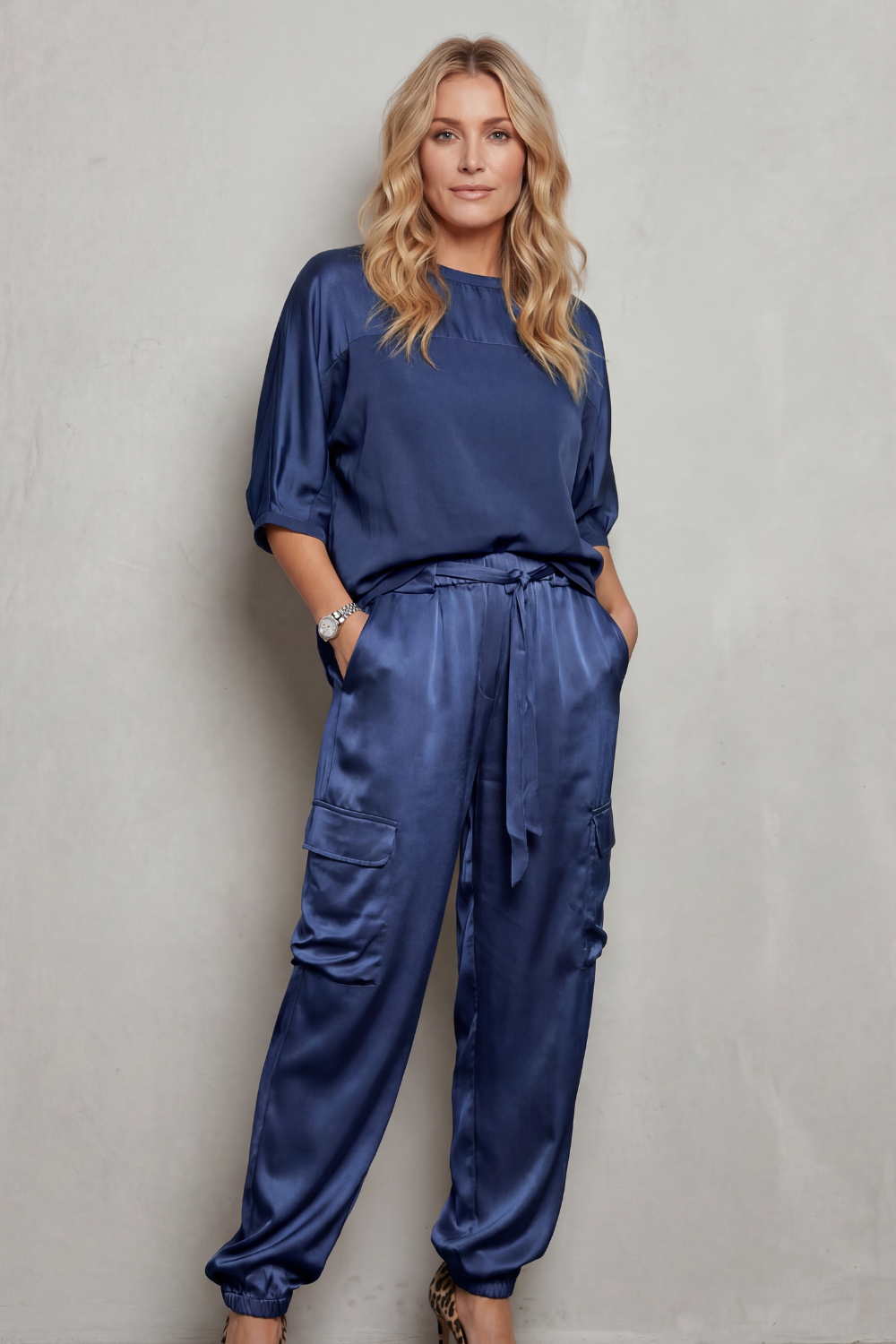 Finley Satin Cargo Lounge Set | Women's Two-Piece