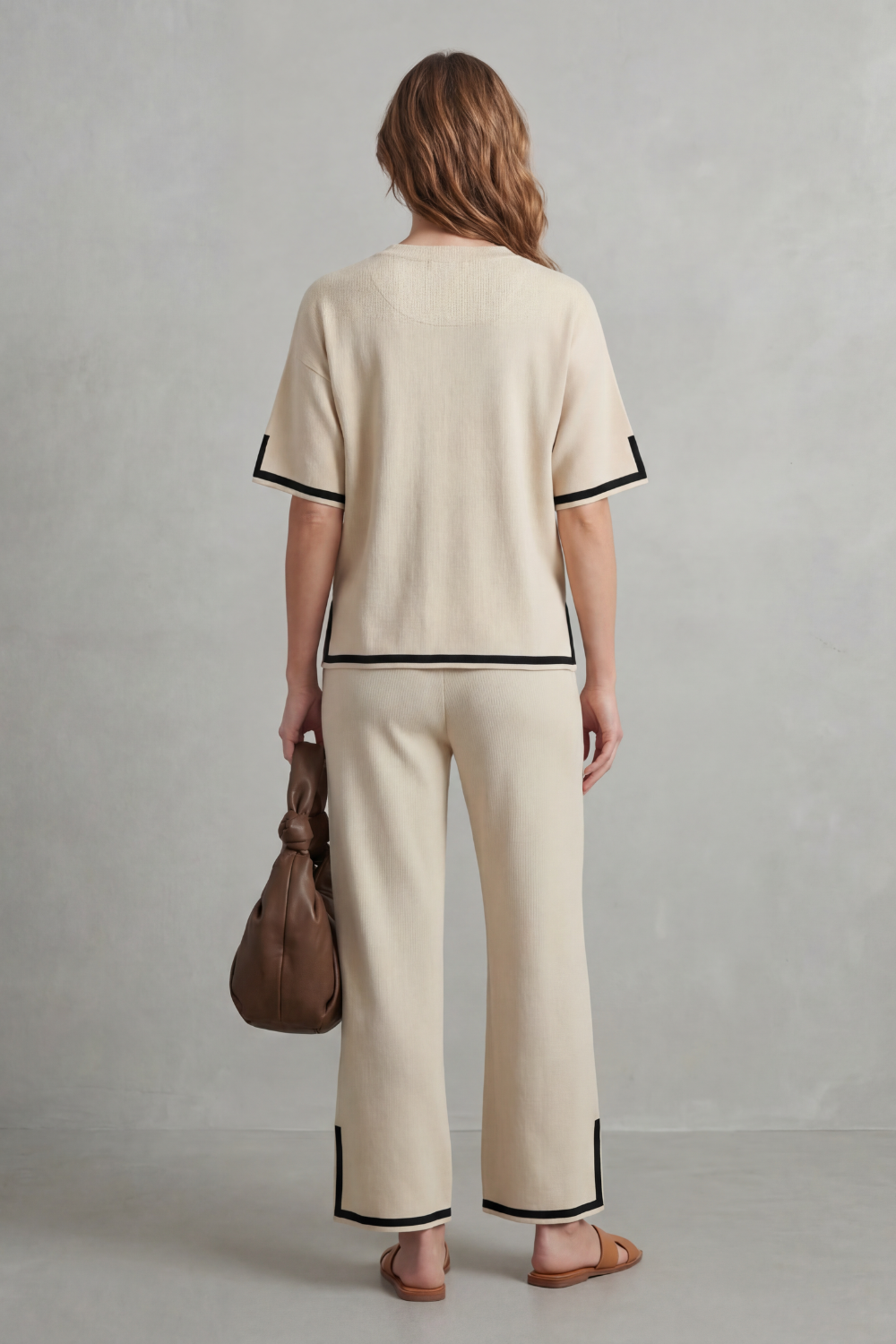 Jeah Contrast-Trim Lounge Set | Women's Wide-Leg Two-Piece