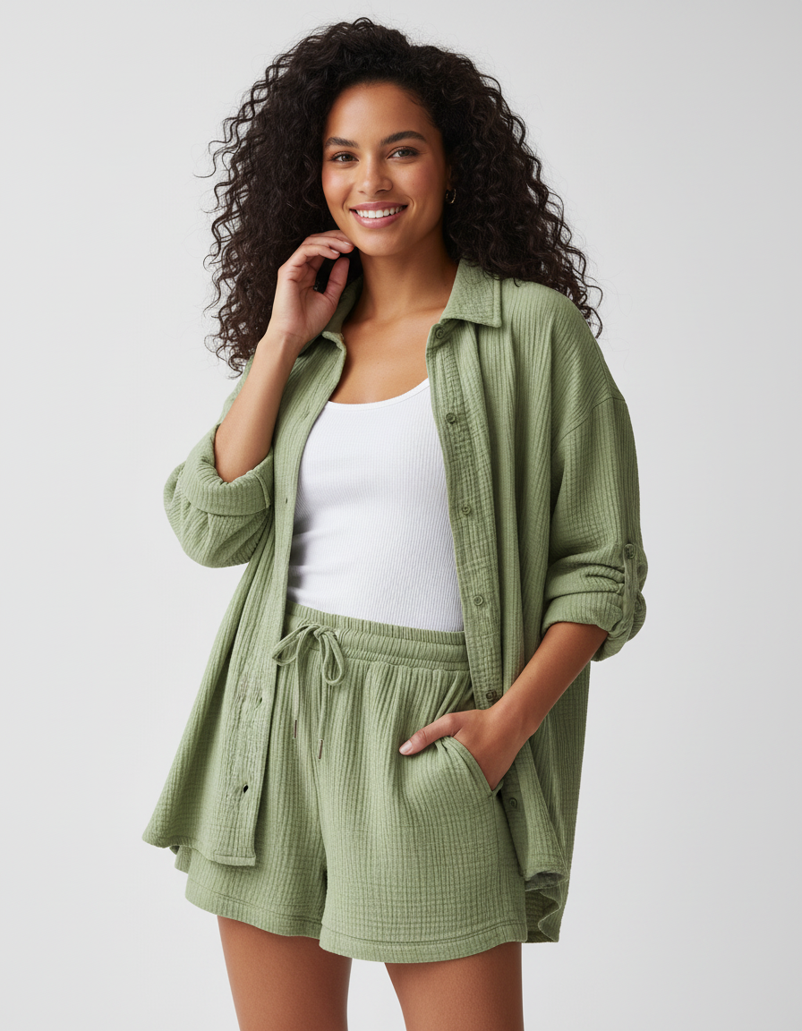 Sienna | Women's Lightweight Lounge Set with Relaxed Shorts