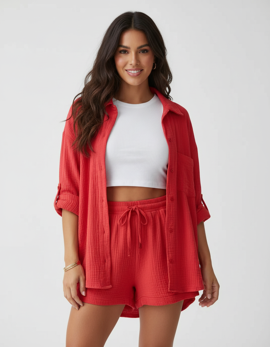 Sienna | Women's Lightweight Lounge Set with Relaxed Shorts