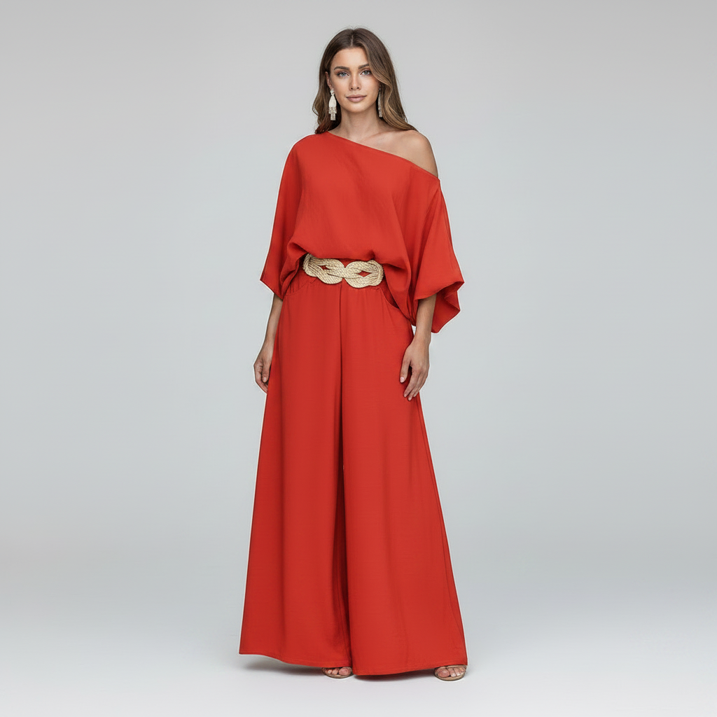 Rosa Long Sleeve Lounge Set | Women's Wide-Leg Two-Piece