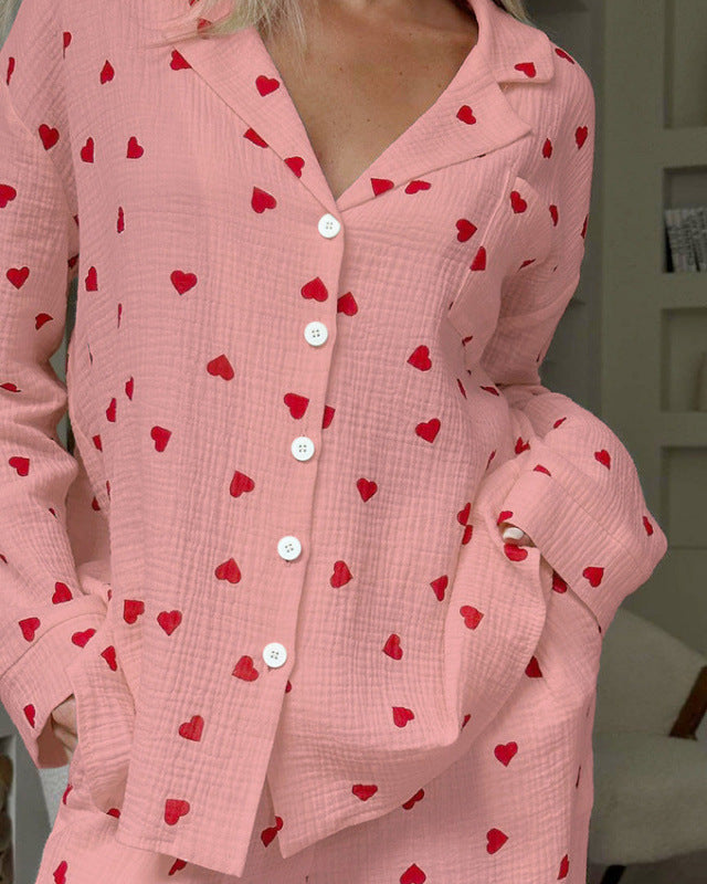 Pyjama Set with Heart Pattern
