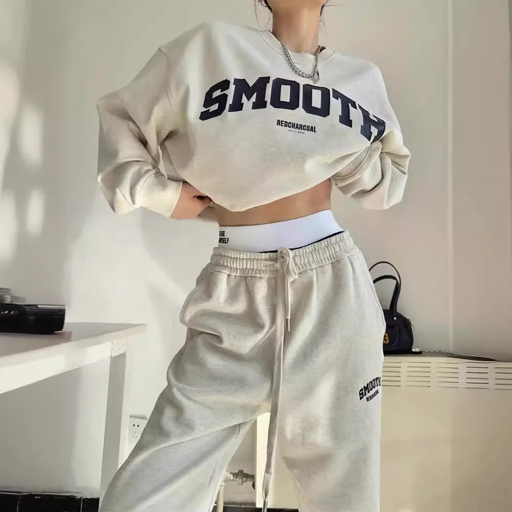 Relaxed Women's Sweatshirt and Jogger Co-Ord Set with Oversized Fit