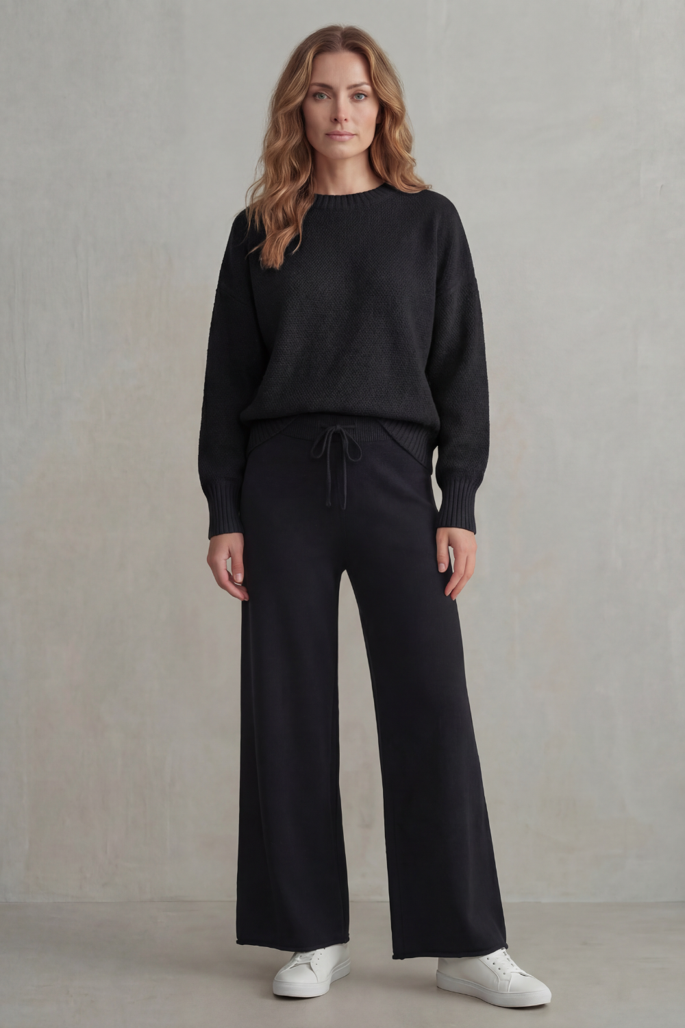 Seria Textured Knit Lounge Set | Women's Wide-Leg Two-Piece