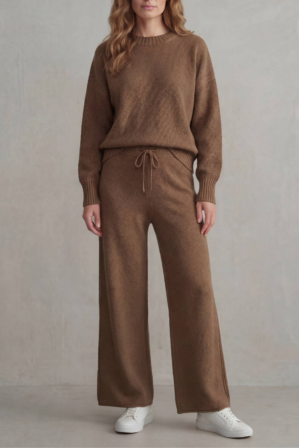 Seria Textured Knit Lounge Set | Women's Wide-Leg Two-Piece
