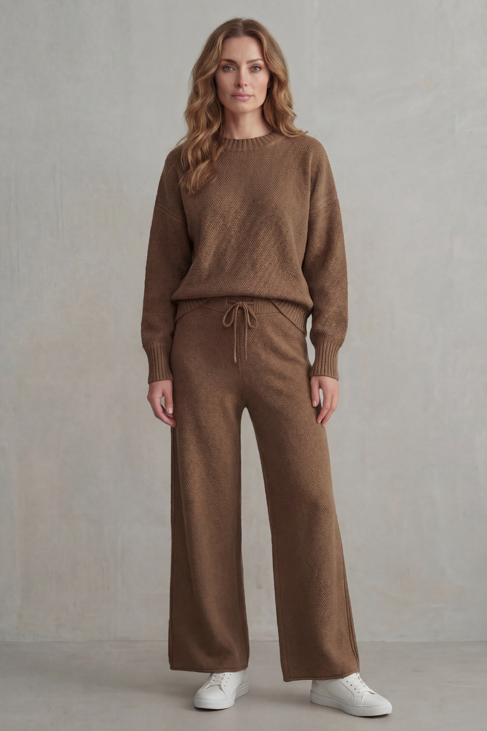 Seria Textured Knit Lounge Set | Women's Wide-Leg Two-Piece